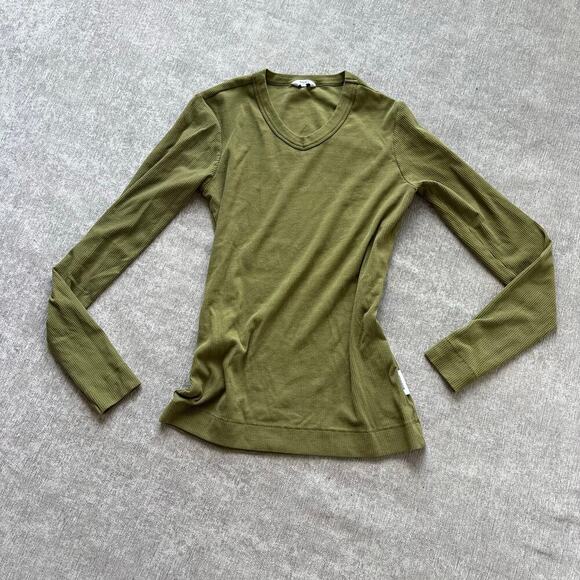 Reformation Tops - Penn And Ink NY Olive Long Sleeve Ribbed Top